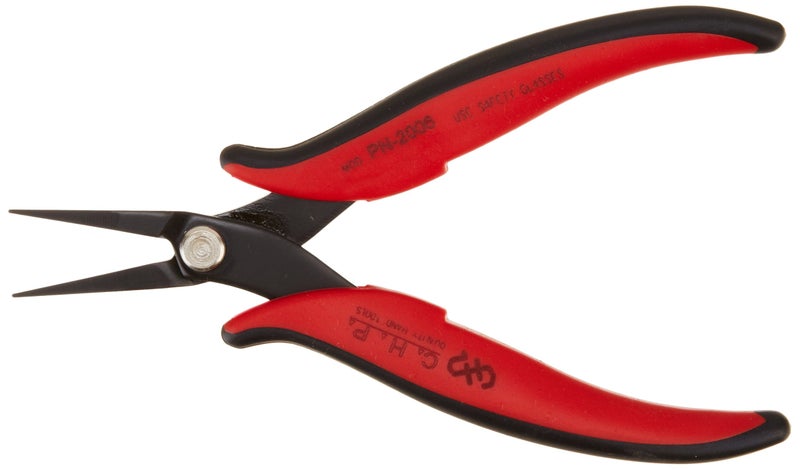 Hakko CHP PN-2006 Long-Nose Pliers, Pointed Nose, Flat Outside Edge, Smooth Jaws, 32mm Jaw Length, 1.2mm Nose Width, 3mm Thick Steel 4 - Image 1